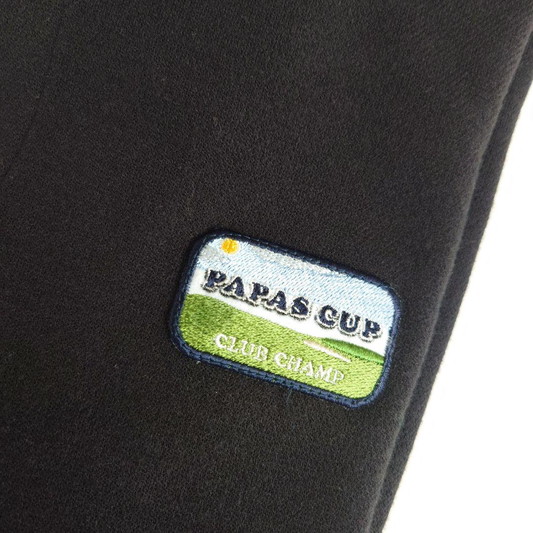 PAPAS PLUS 黒 ポロセーター　バッグプリント　新品　パパス