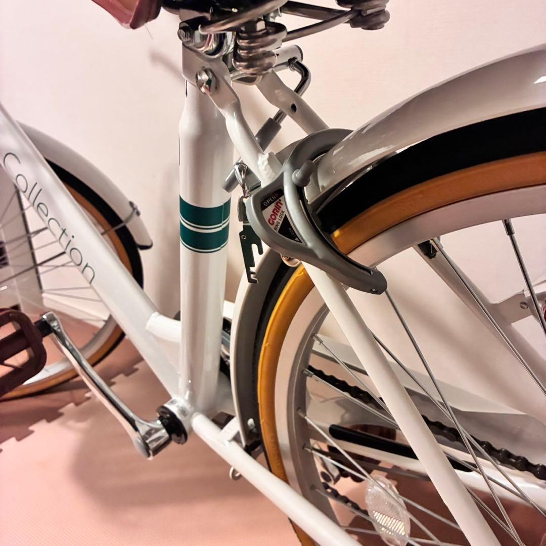 新品 24インチ シティサイクル 自転車　変速ギア　ホワイト　ルピナス　大阪限定