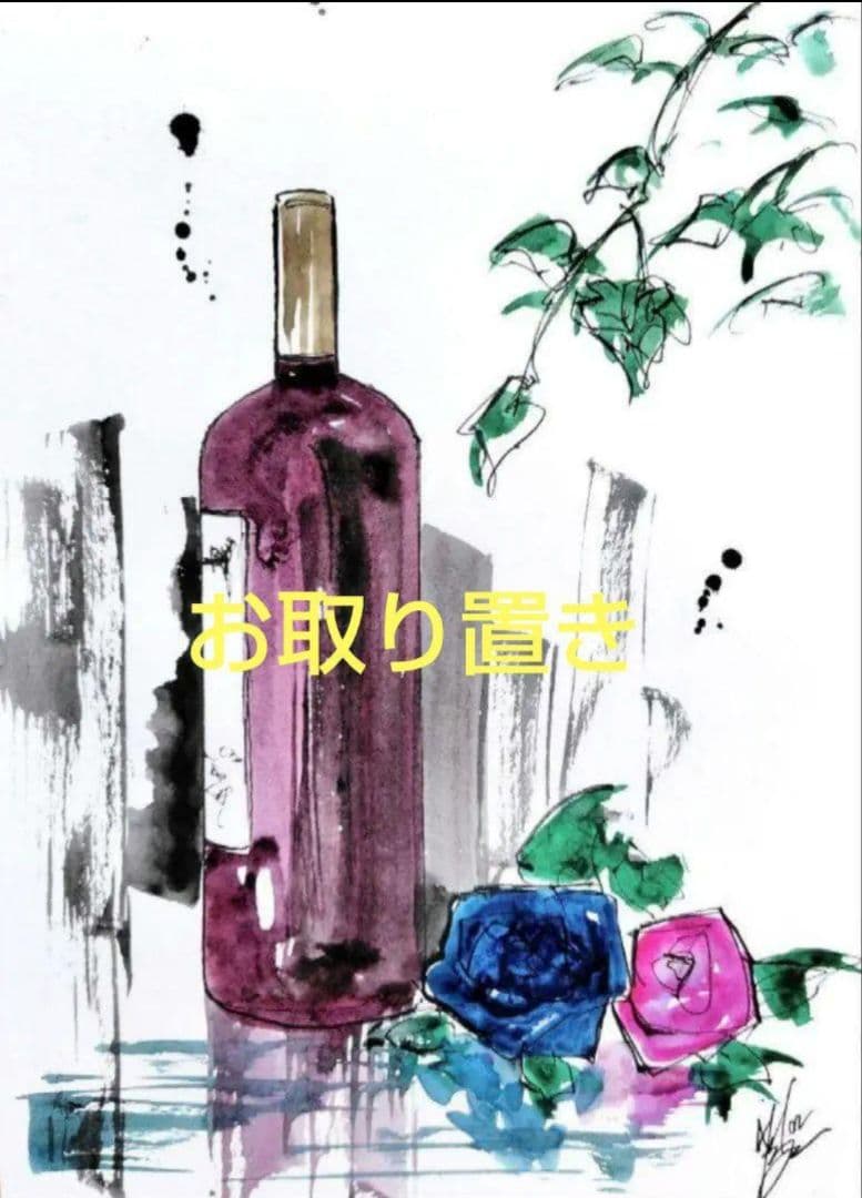 原画#3013　マルタ共和国　地中海　船　水彩画　ドローイング　インテリア　絵画