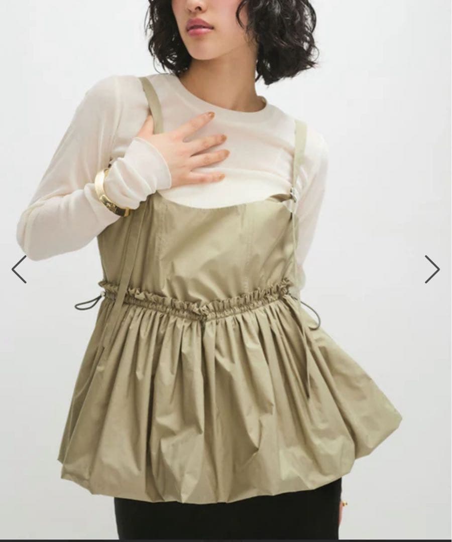 美品　アダムエロペ サスペンダーペプラムジレセットベロアプルオーバー