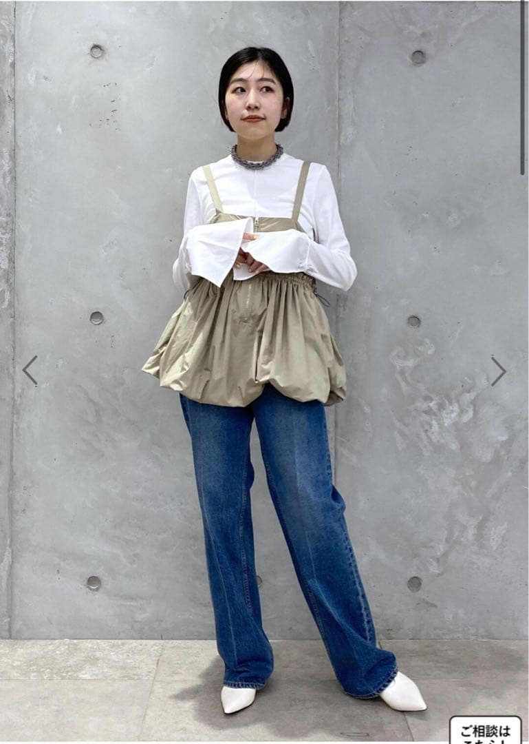 美品　アダムエロペ サスペンダーペプラムジレセットベロアプルオーバー