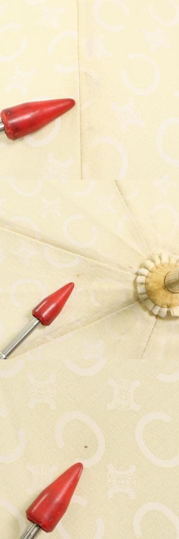 【Ⓜ️Ⓜ️】CELINE　晴雨兼用傘 マカダム総柄 クリアハンドル ロゴ入り