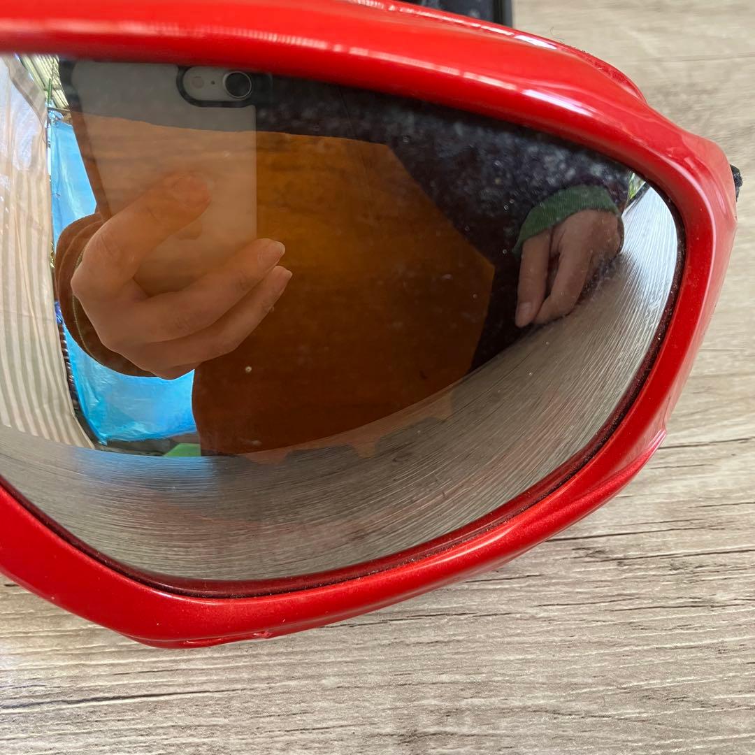 3F  CARVING スノーボード スキー ゴーグル レッド 傷あり