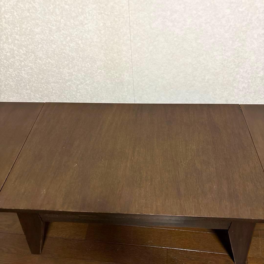 【良品】ローテーブル 伸長式 ブラウン