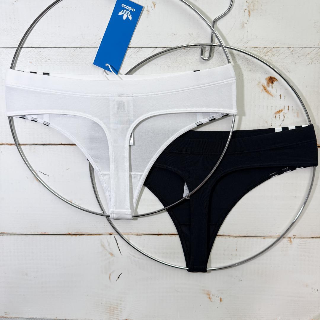 adidas アディダス インナー Tバック White/Black 海外L