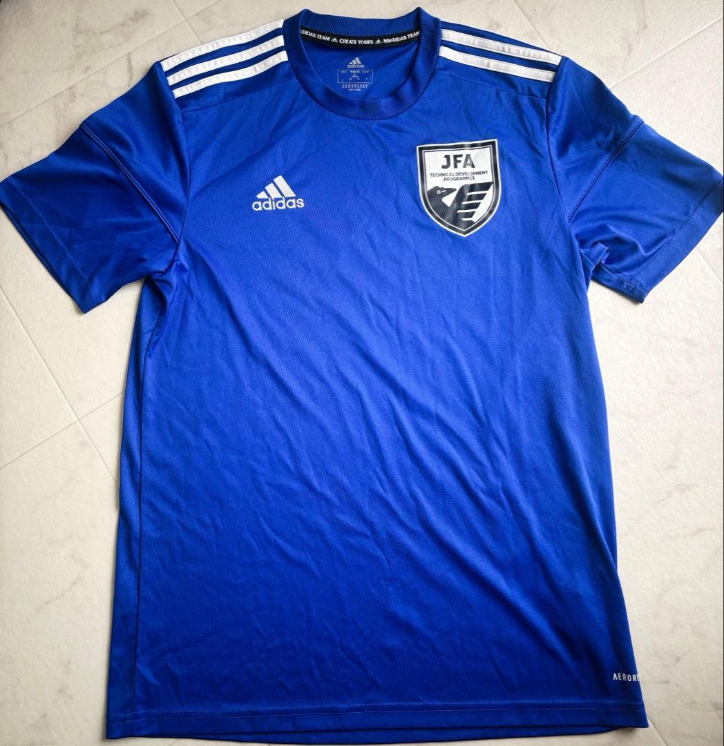 【JFA支給】adidas JFAエンブレム 青 長袖シャツ　長袖半袖セット
