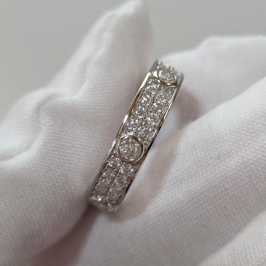 モアサナイト フルエタニティリング 18KWGP GTC鑑別書付《約11号》