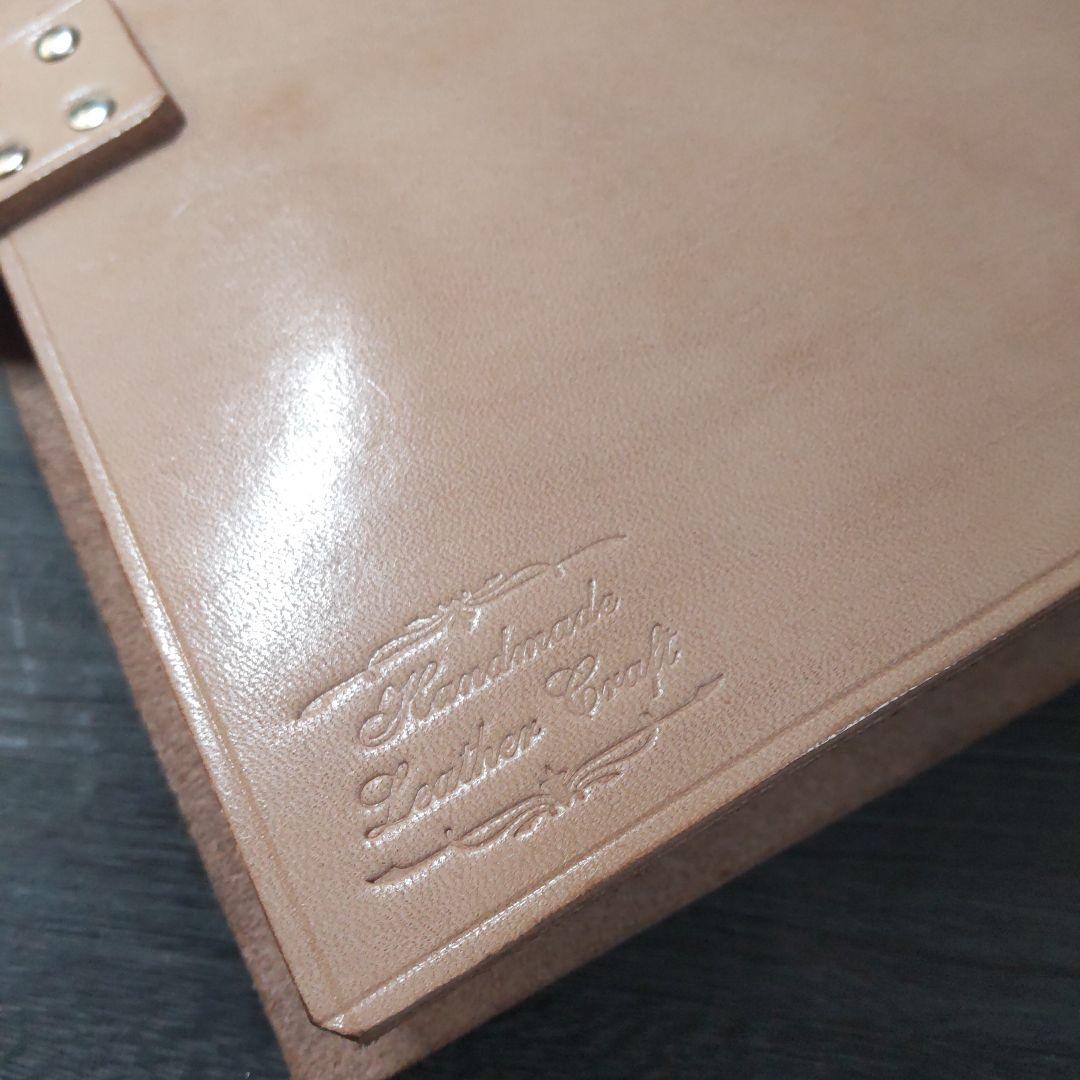 一枚革国産サドルレザー手帳　A5サイズナチュラル25mm大径リング01