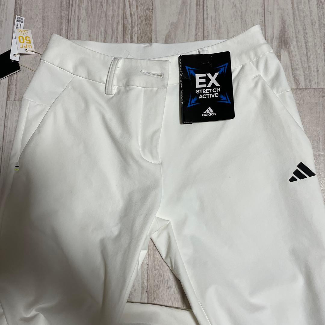 新品　アディダス　ゴルフ　M 白　STRETCH 撥水 パンツ 秋冬モデル