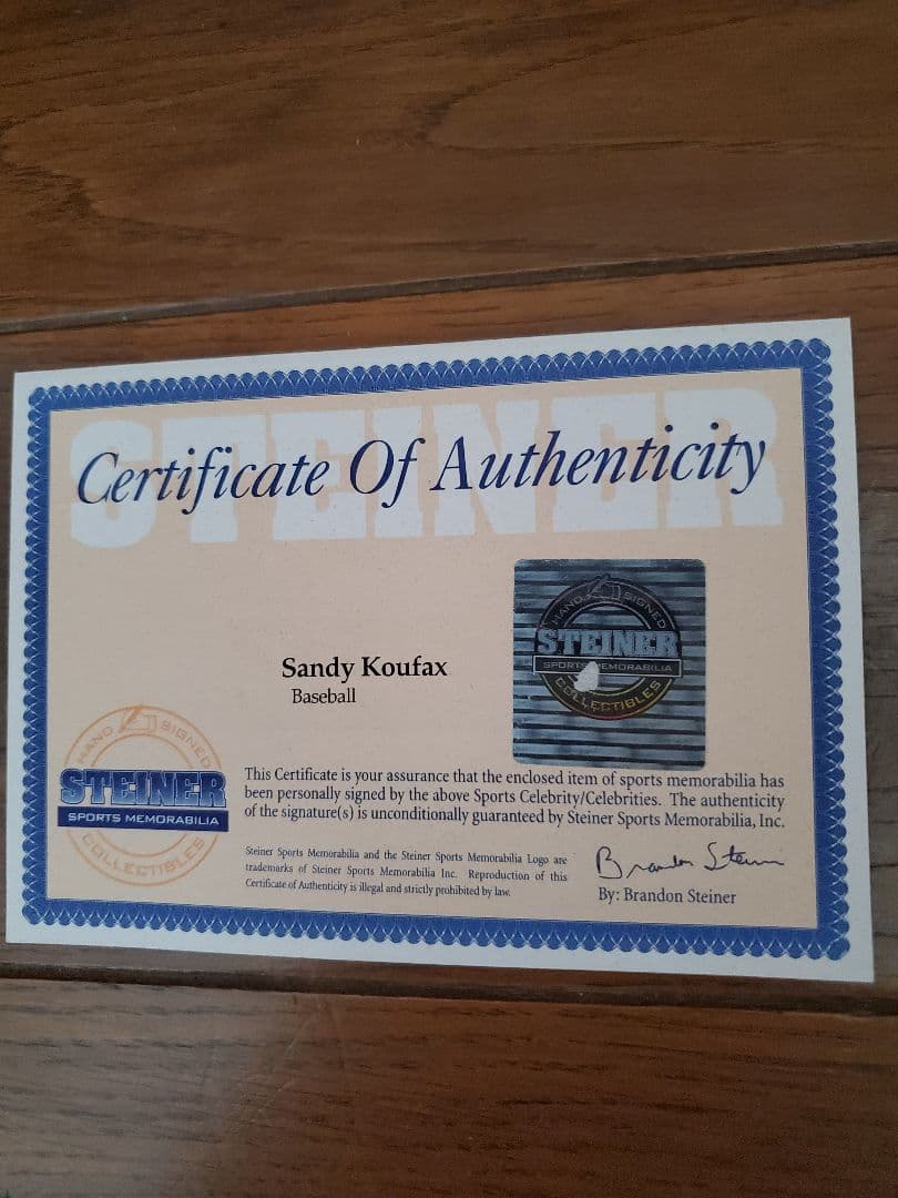 【超希少】★サンディ・コーファックス直筆サインボールHOF72入りドジャース★