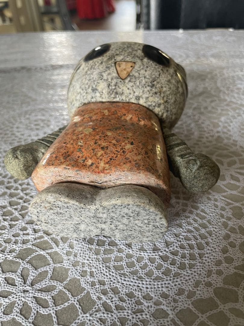 希少　御影石　石像　置物　猫