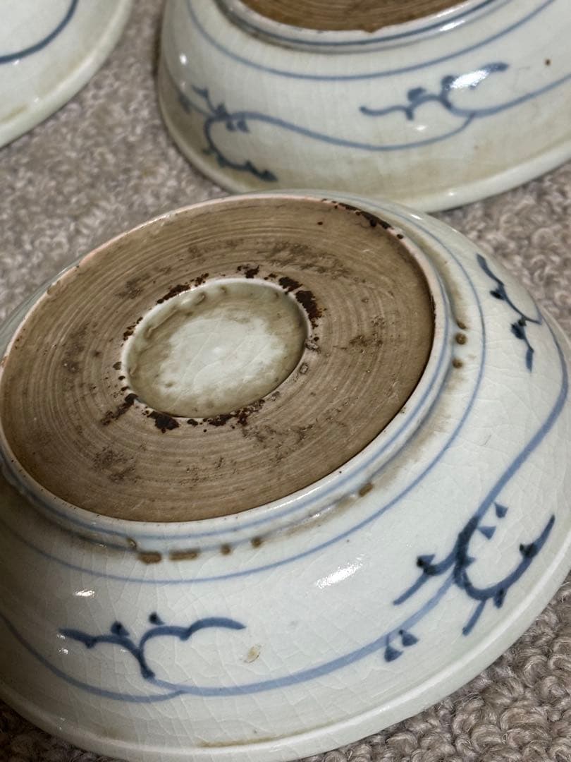 古伊万里 江戸時代 染付 なます皿 くらわんか 骨董品 藍色 有田焼き