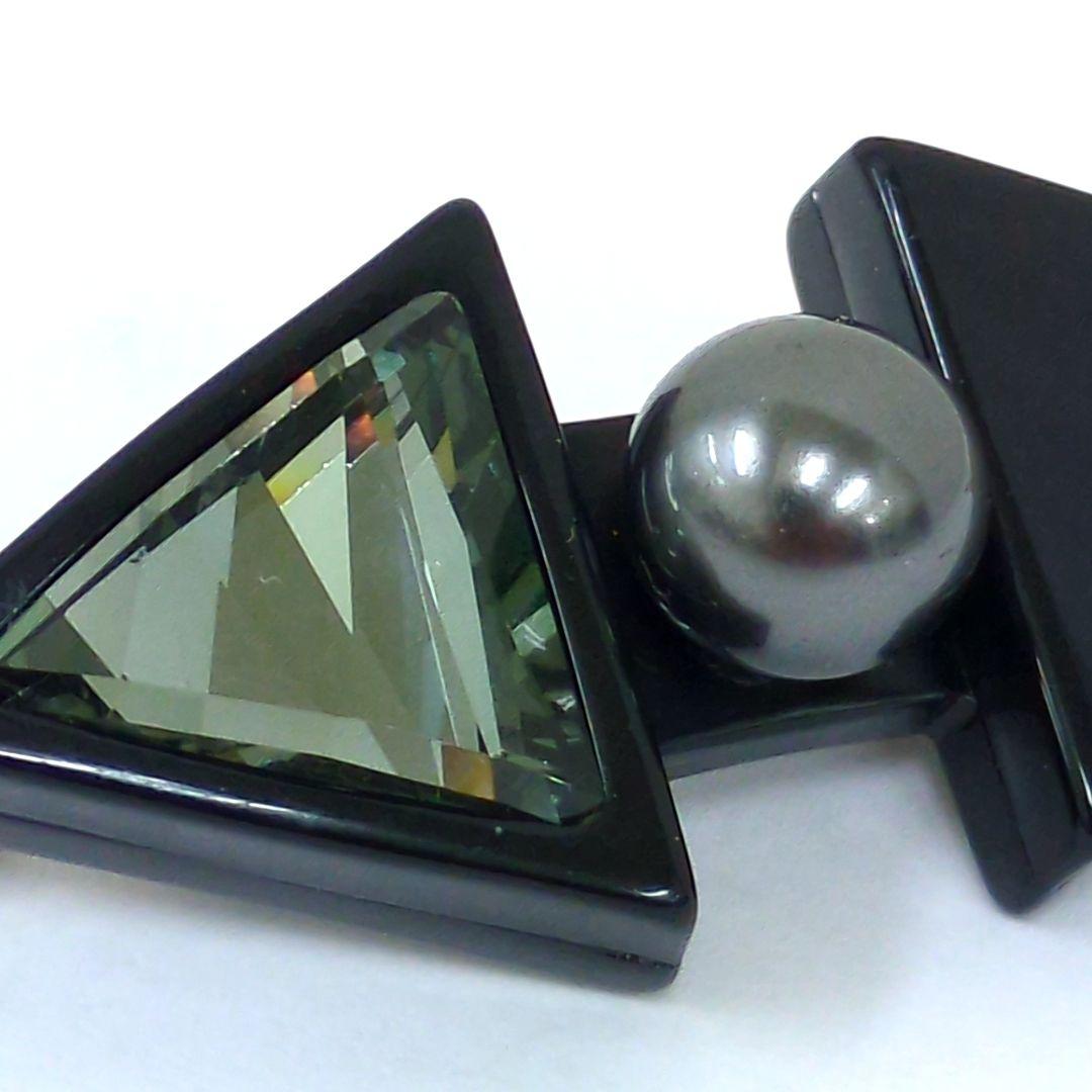 アレクサンドルドゥパリ ヘアピン グレー系 ラインストーン ブラックフランス製