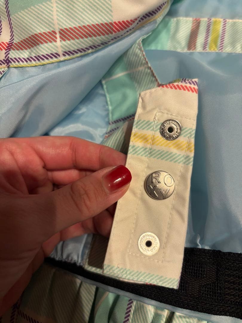 ROXY スノボウェア 水色 チェック柄 ジャケット