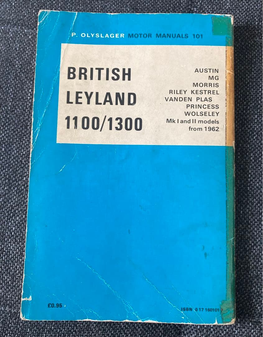 洋書 BRITISH LEYLAND 1100/1300 MOTOR MANUALS
