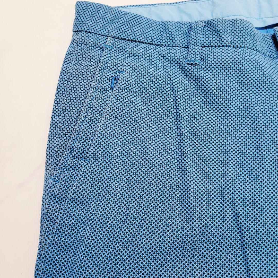 BEAMS GOLF メンズゴルフパンツ L相当 ストレッチ 青　総柄 春夏