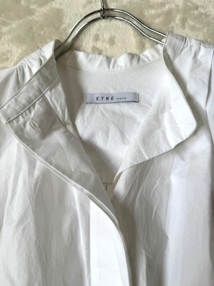 極美品 エトレトーキョー シャツワンピース ロング ノースリーブ 白