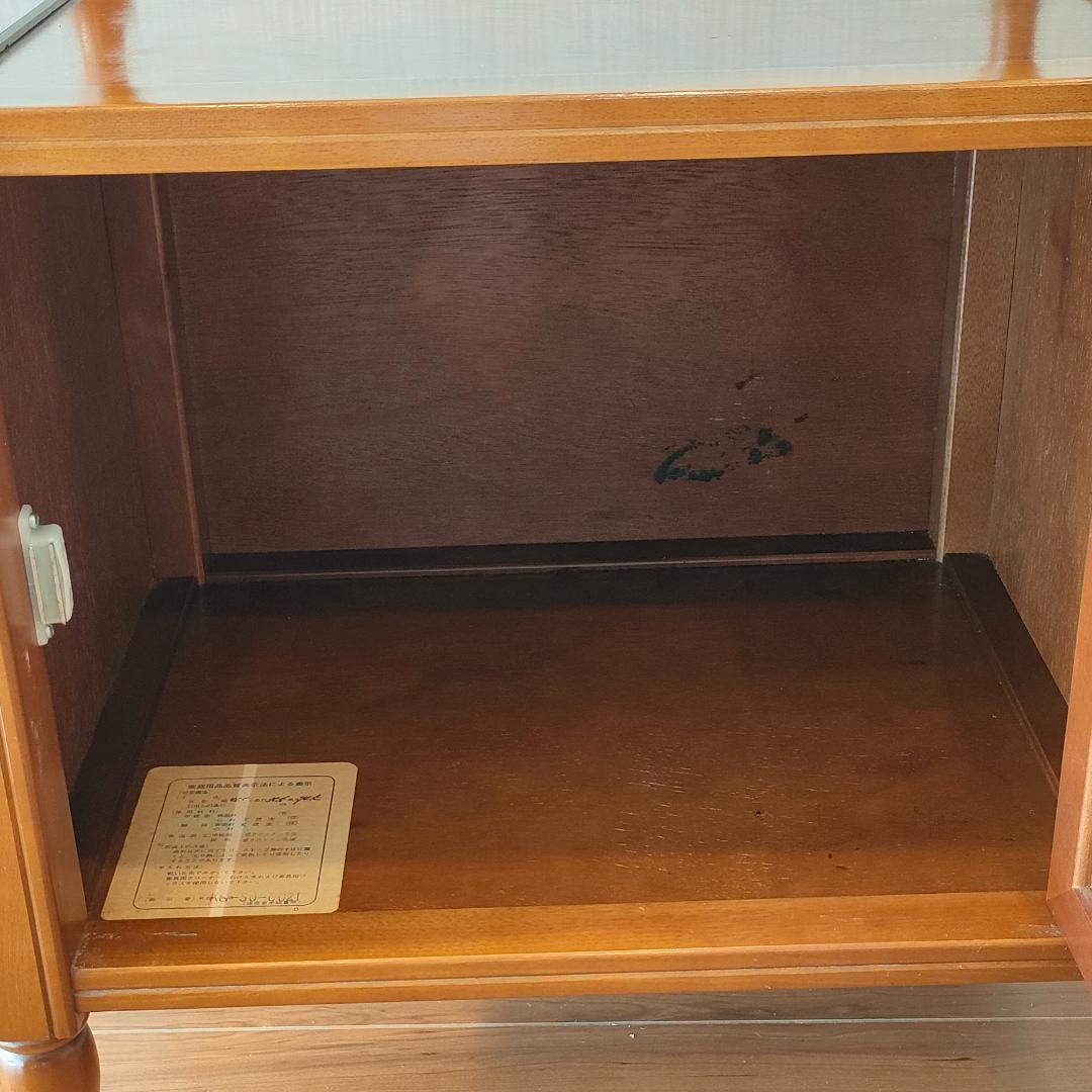 アンティーク　キャビネット　桜材　サイドキャビネット　開き扉