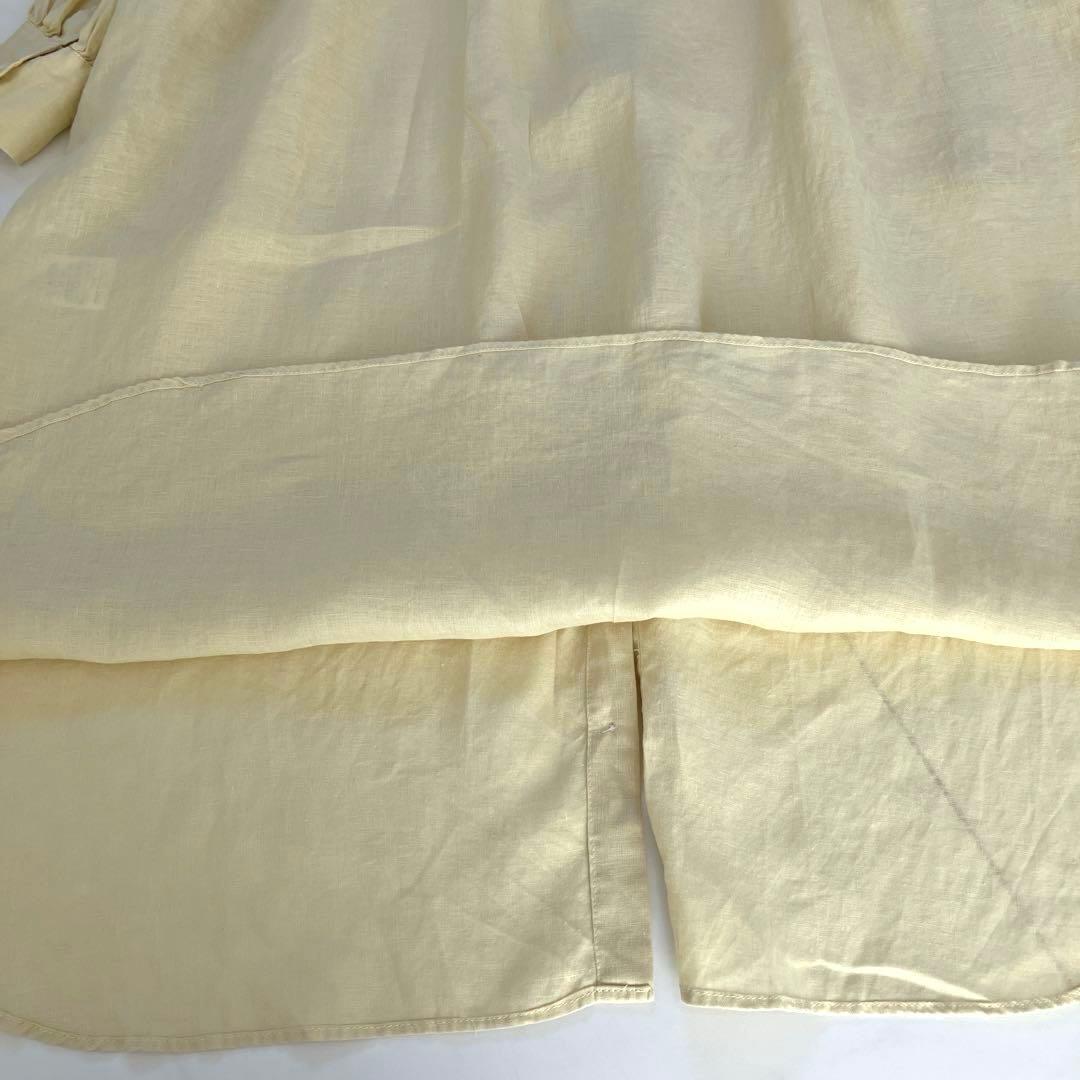 アーバンリサーチドアーズ リネンギャザーワンピース　ロング　麻100% イエロー