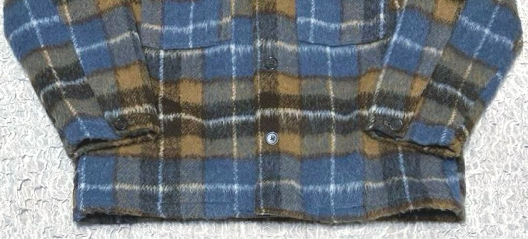 【極美品】即完売 CPCM シャギー チェック CPOシャツジャケット ブルー