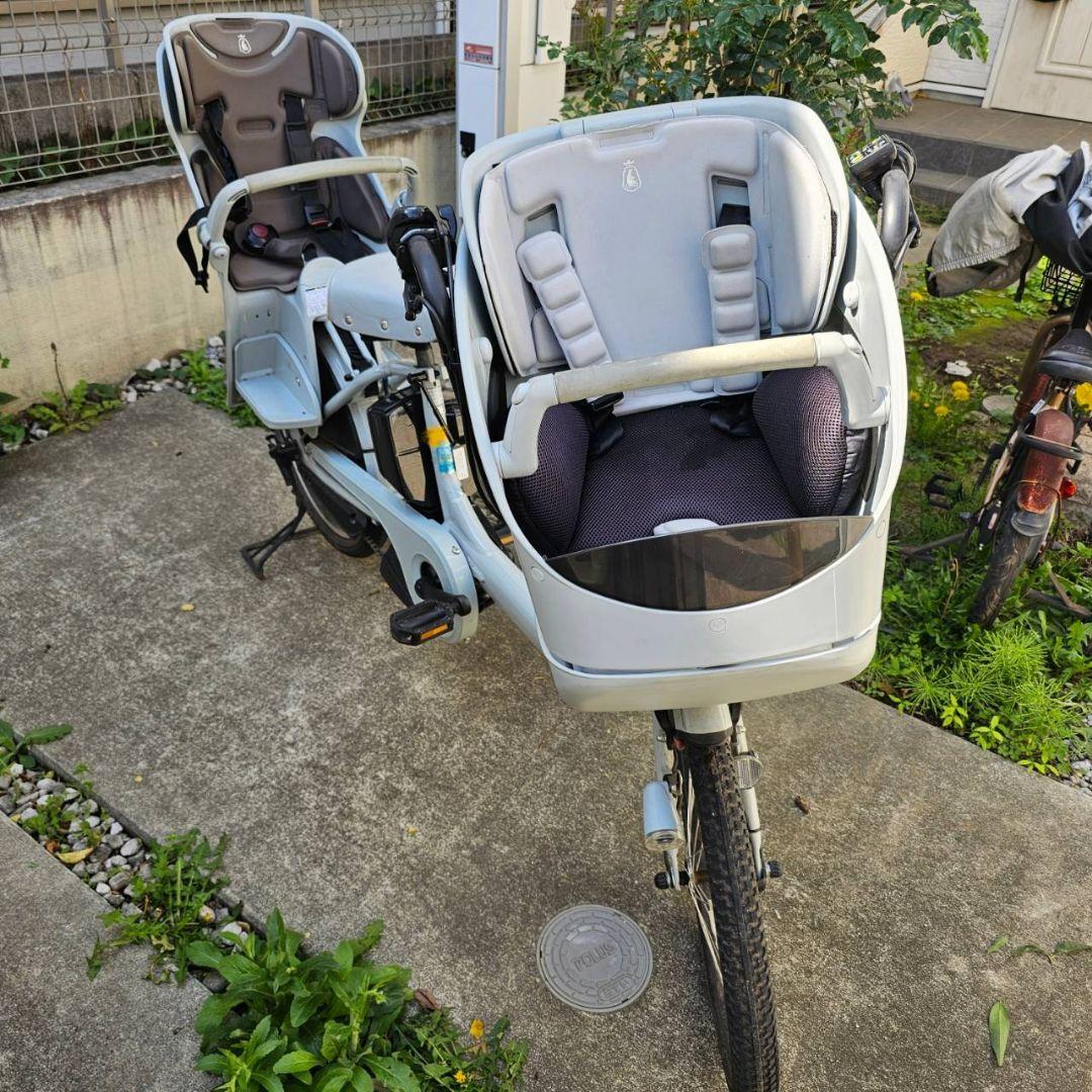 3人乗り用チャイルドシート付きbikke POLAR e E.XBKブルーグレー