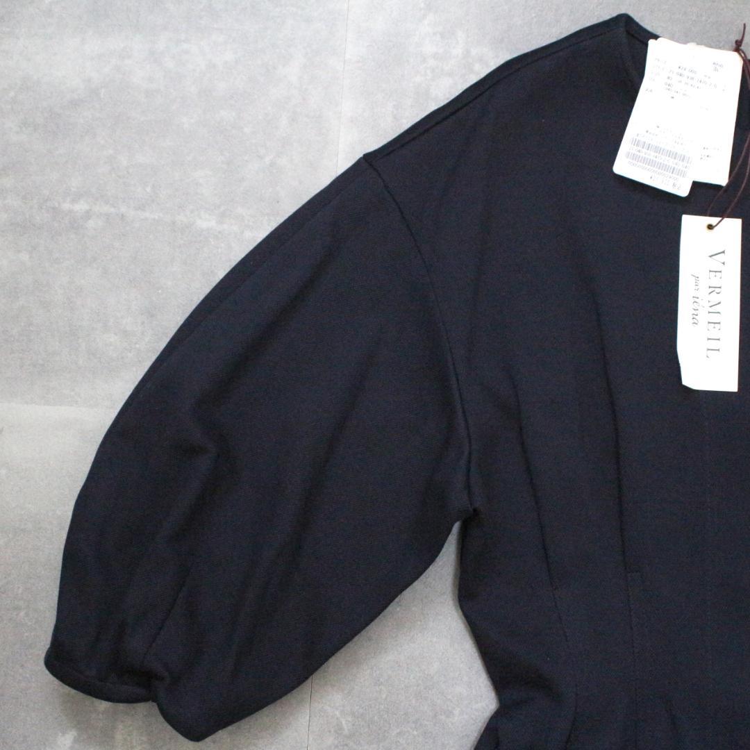 未使用 ヴェルメイユ パー イエナ 鹿の子ウエストシェイプパフスリーブワンピース