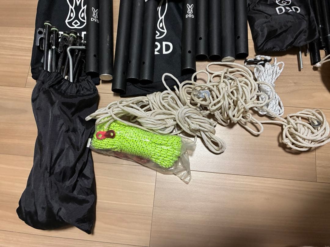 DOD ムゲンタープ 2枚セット　ポール、ペグ付き