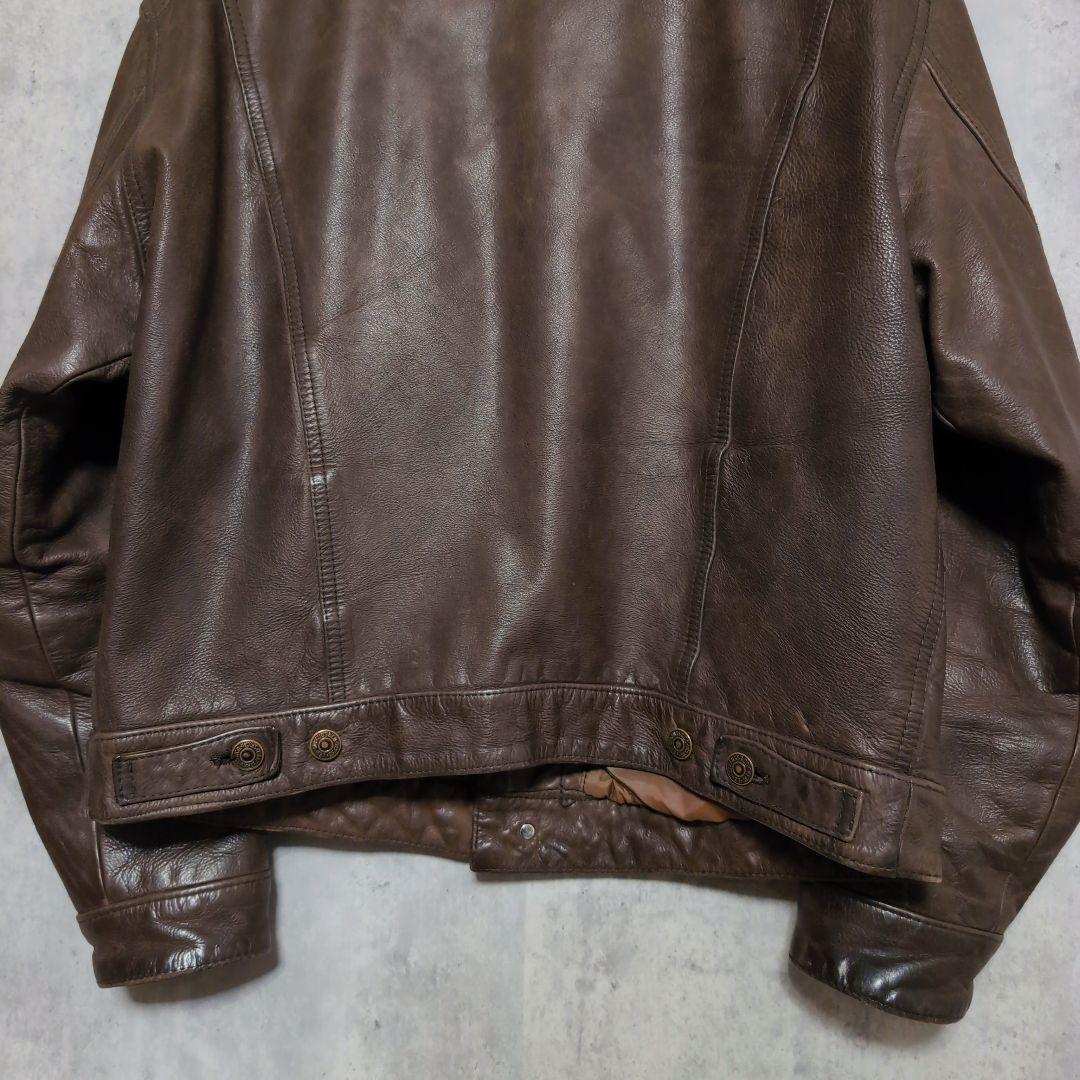 LEVI'S リーバイス【XL】レザートラッカージャケット　3rd　ブラウン
