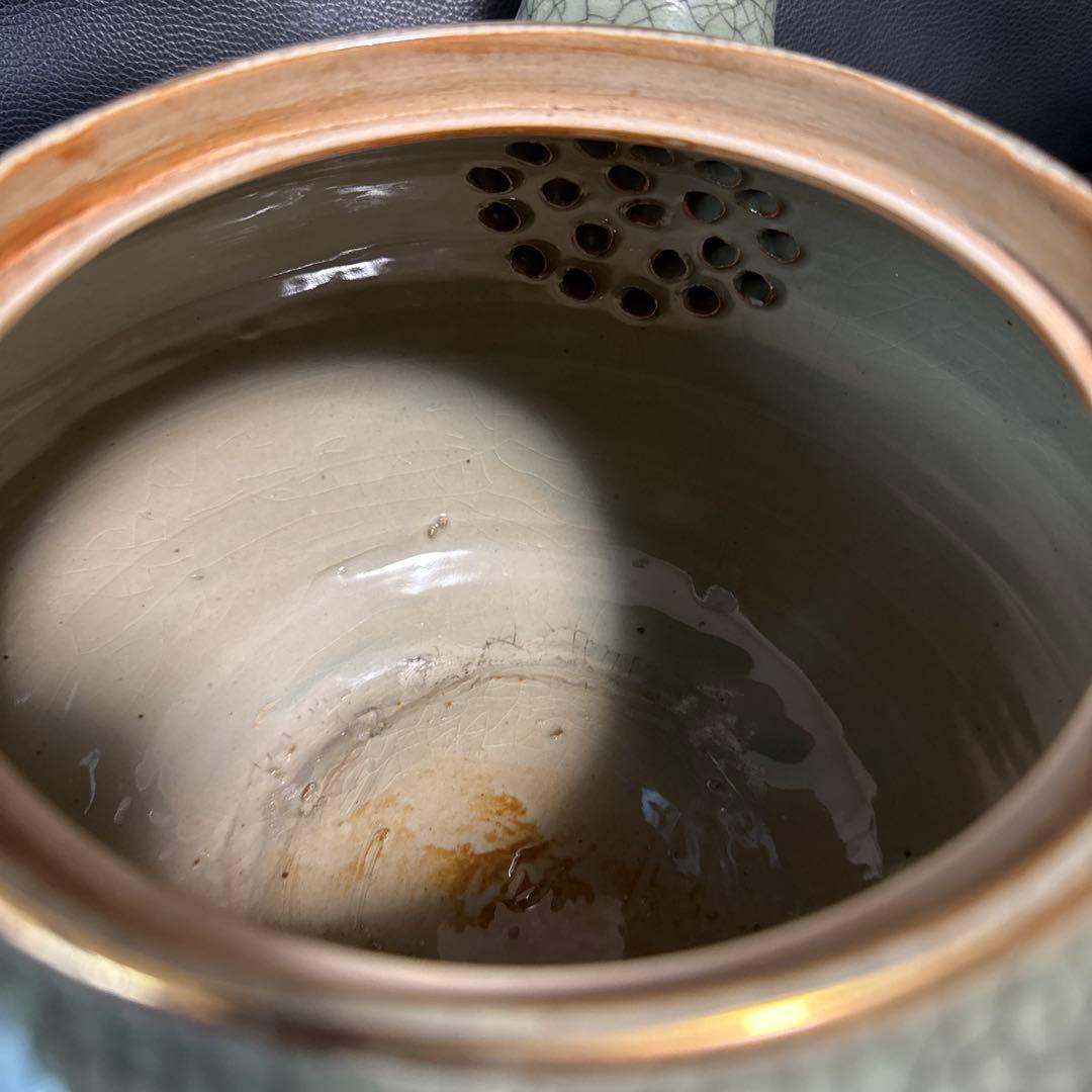 森*田様 相馬焼き特大急須跳ね馬二重造3点セット