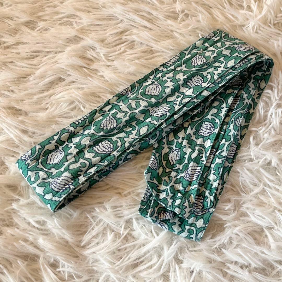 極美品✨ ヌキテパ ドビーチェックリーフプリントドレス Aライン ワンピース M