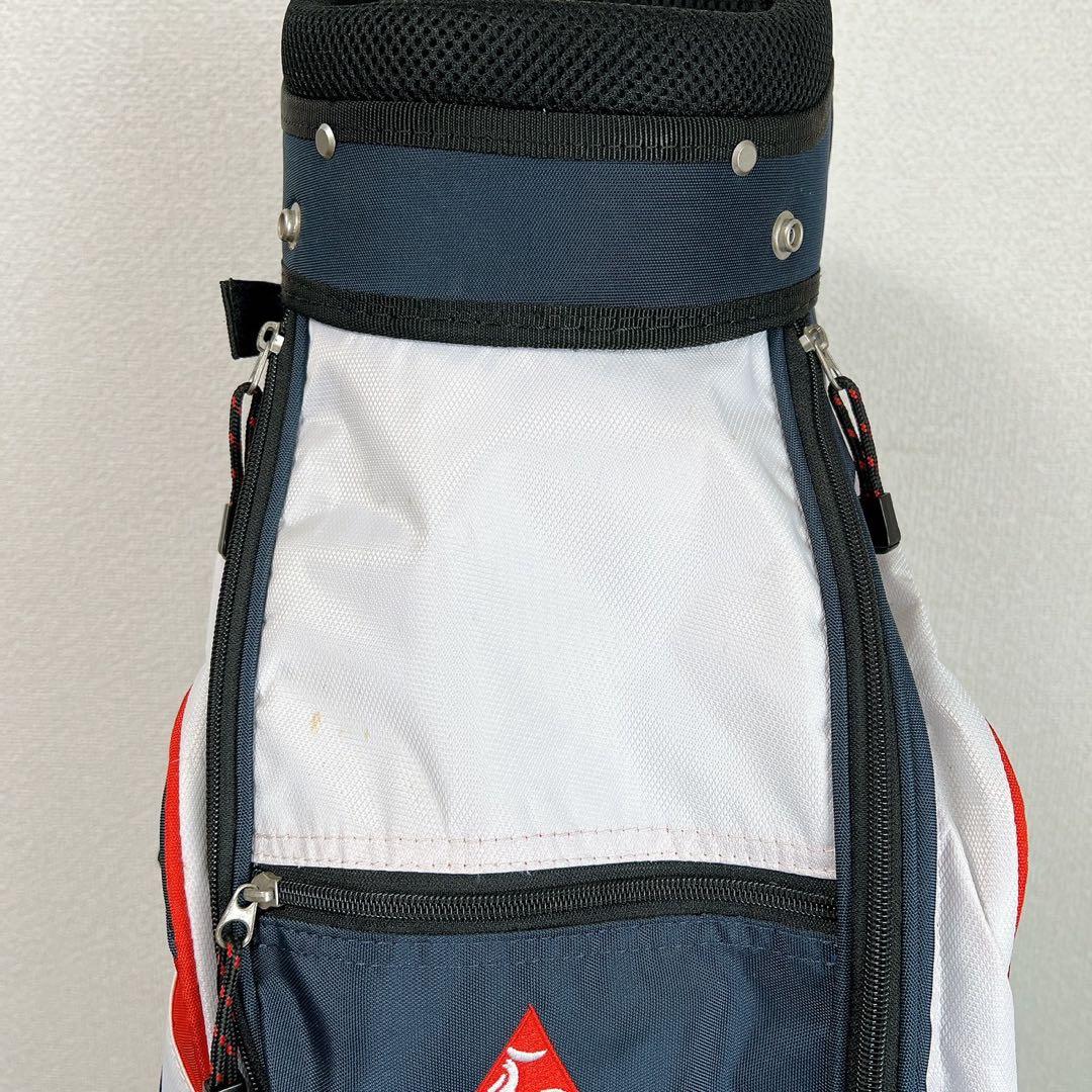 ルコック ゴルフ キャディバッグ 9型 5分割 軽量 カート型 トリコロール紺白