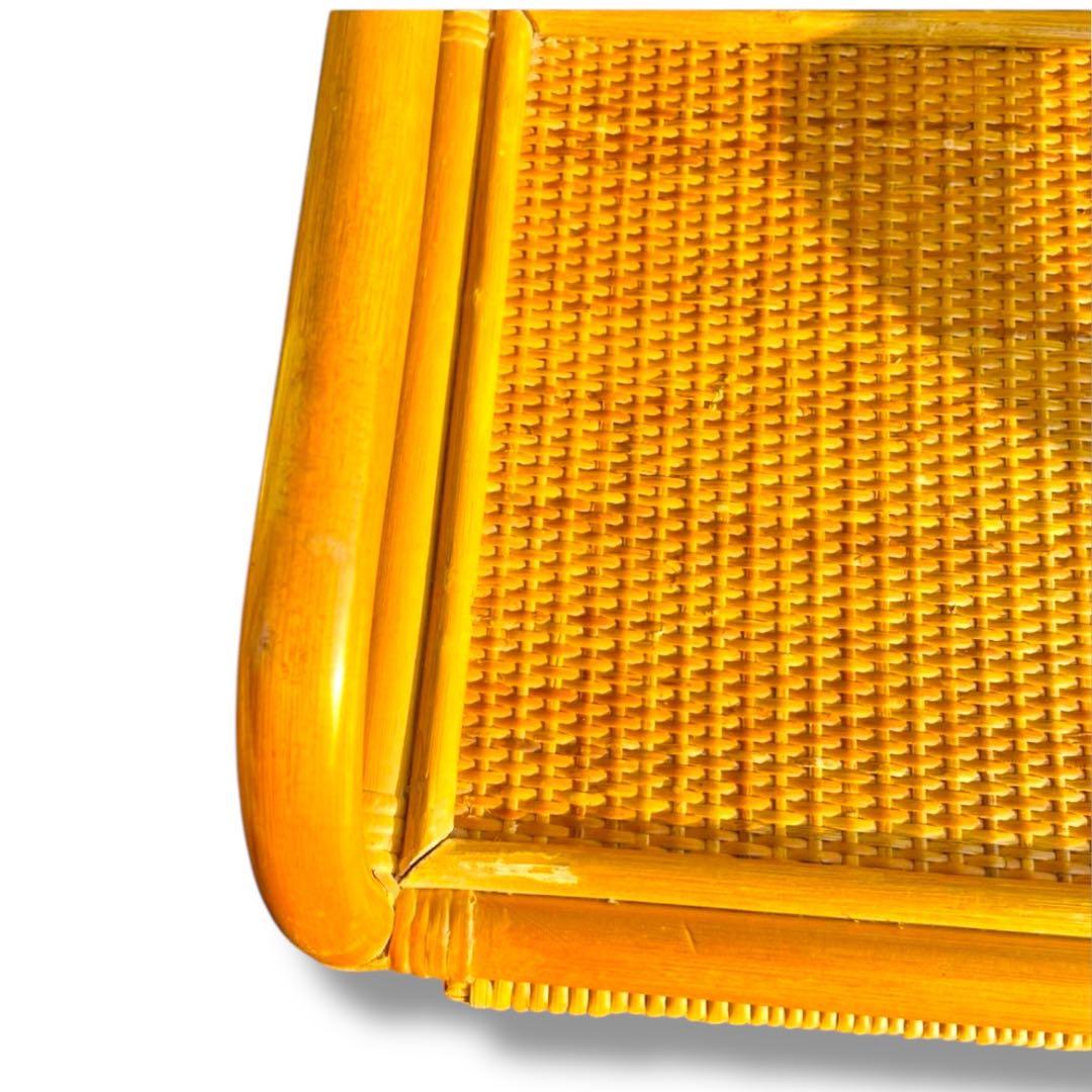 美品☆ヴィンテージ キャスター付 ラタン チェスト 3段 棚 昭和レトロ 引出し