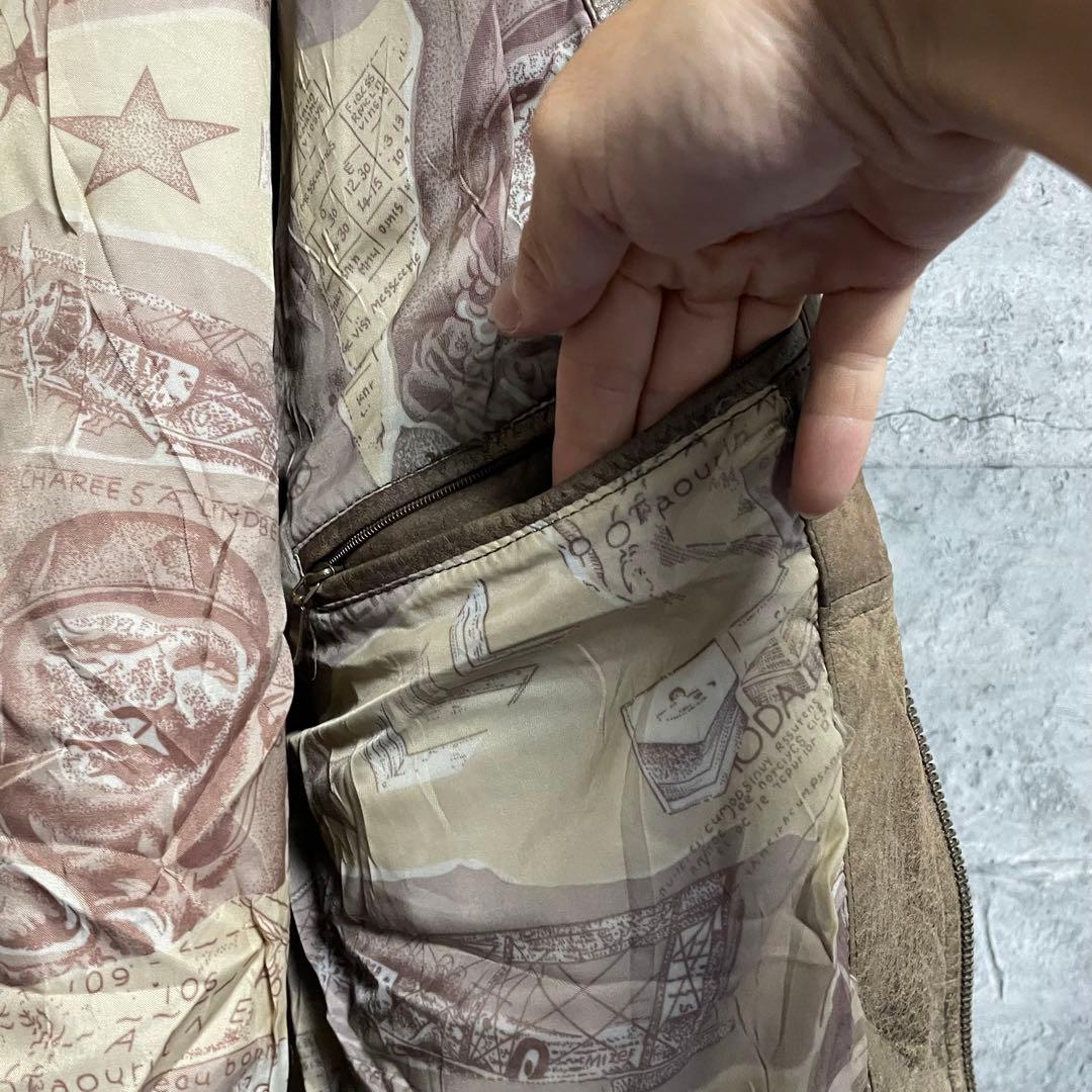 A-2 G-1 レザージャケット　ビンテージ　本革　くすみ色　ヴィンテージ　L