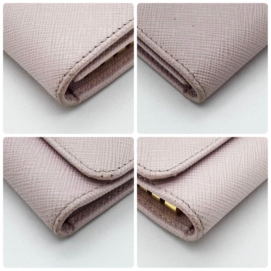 PRADA プラダ サフィアーノレザー 4連キーケース ピンク 桜 レディース