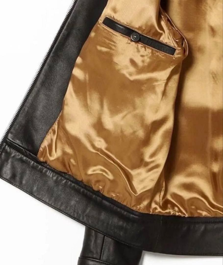 CINQUANTAナッパレザー レギュラーカラー ジップアップブルゾン