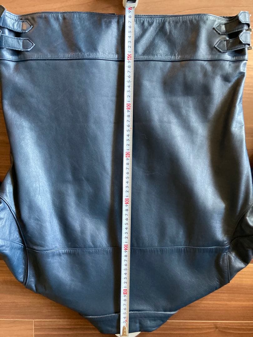 ROTAR ネイビー レザーシングルライダースジャケット