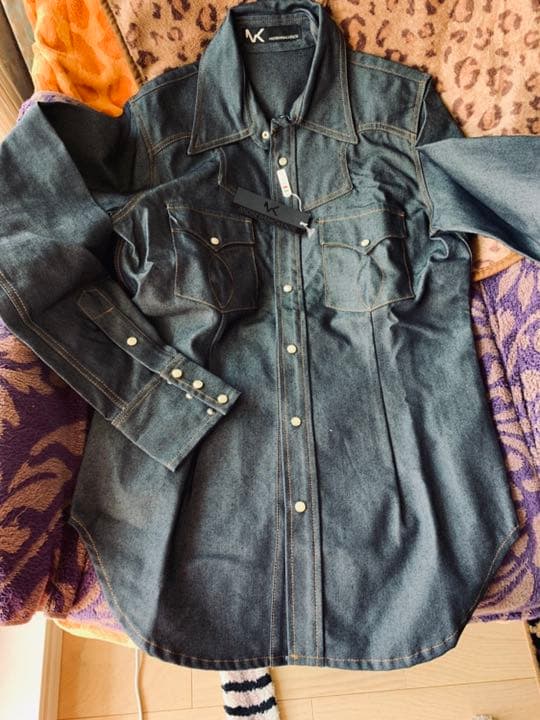 BackにRED Dragon☆Andrew Mackenzieのデニムシャツ