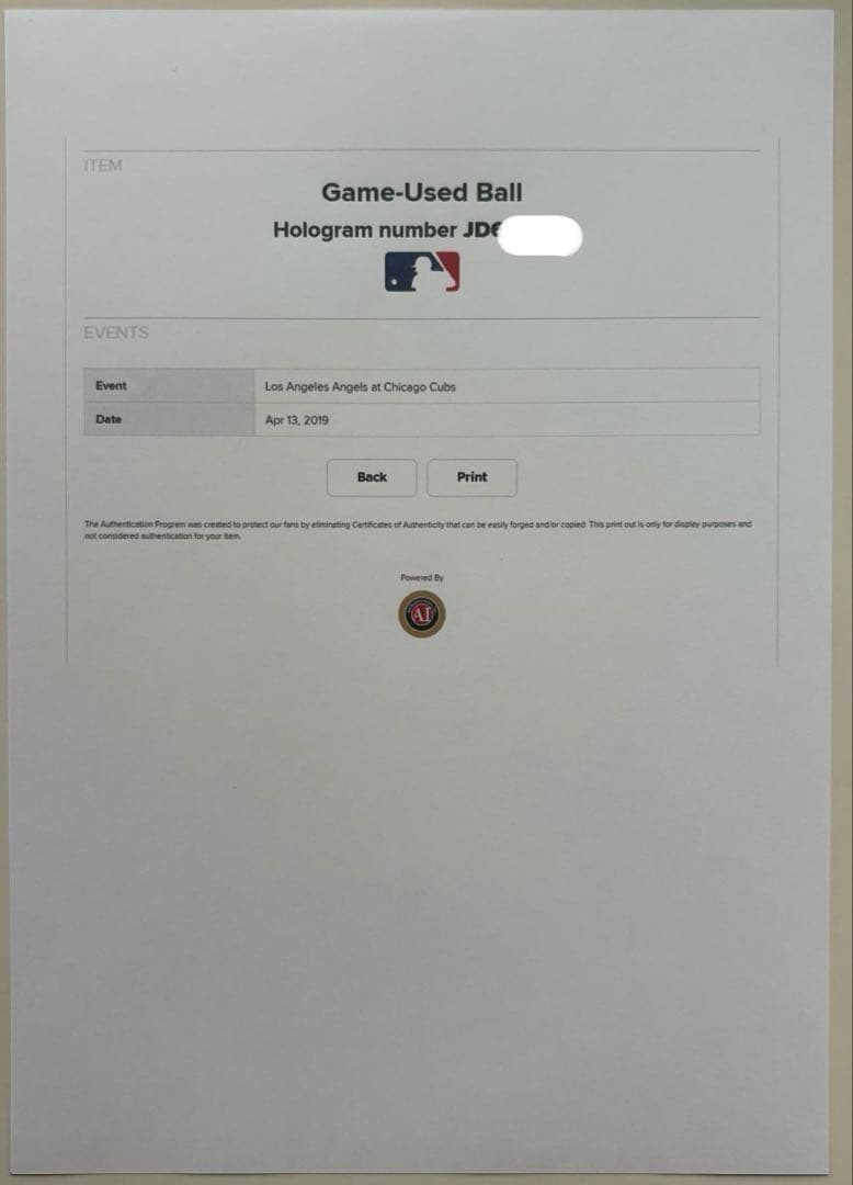 MLB マイクトラウト サインボール