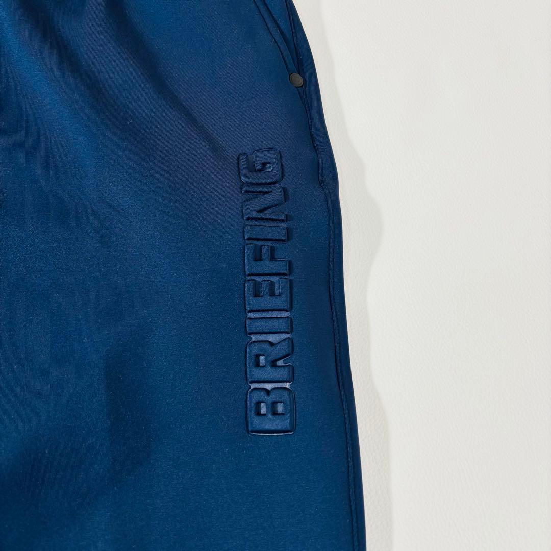 775 美品✨ブリーフィング スリムストレッチパンツ XL ネイビー 3Dロゴ