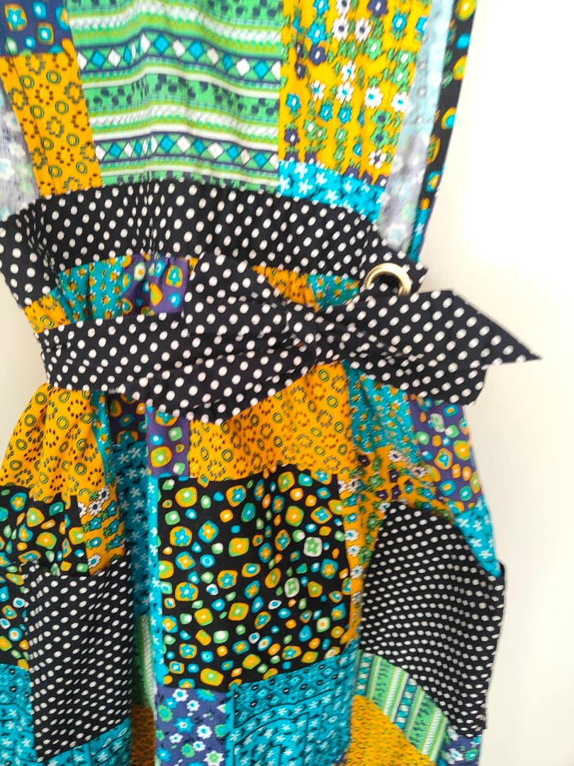 美品(超貴重）ビンテージパッチワークエプロンワンピース