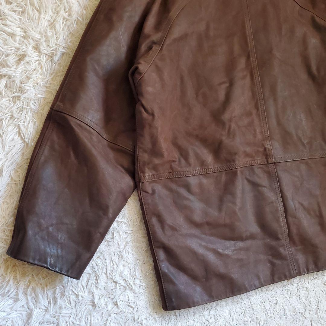 イタリア製 ファイヤーマンジャケット レザー 本革 ビンテージ XL