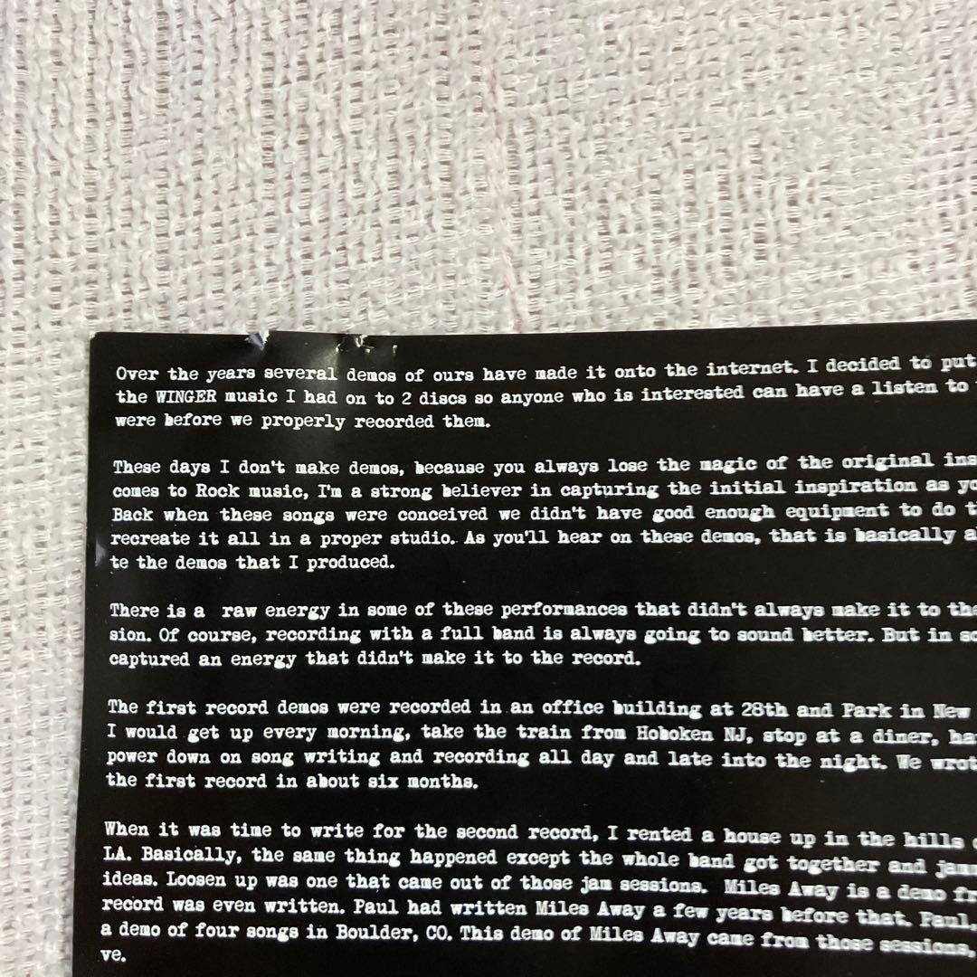 輸入盤　WINGER / Demo Anthology