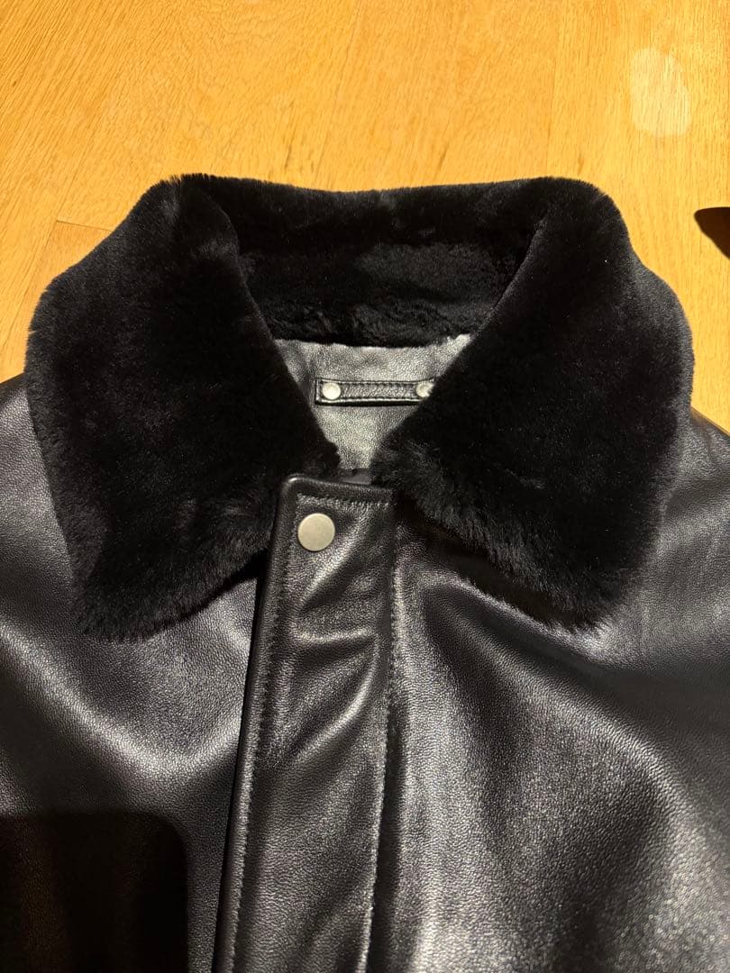 ジャケット・アウター ssstein MOUTON COLLAR LEATHER ZIP JACKET