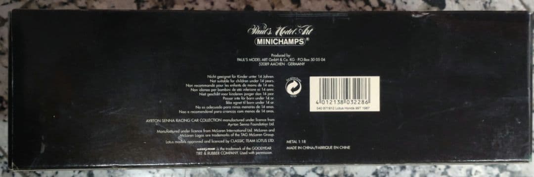 ミニチャンプス 1/18 ロータス 99T A・セナ 1987 CAMEL仕様