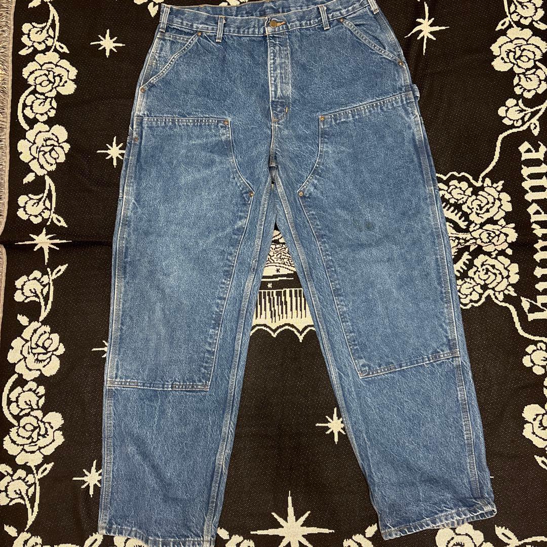 【希少/青】Carhartt 03年製 ダブルニー デニムW40×L32