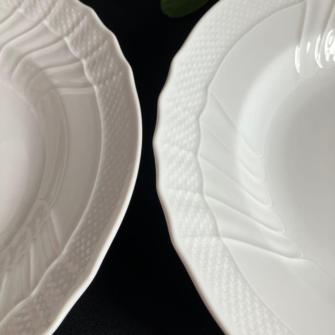 リチャード・ジノリ ベッキオホワイト スープ・パスタ皿プレート2枚23ｃｍ