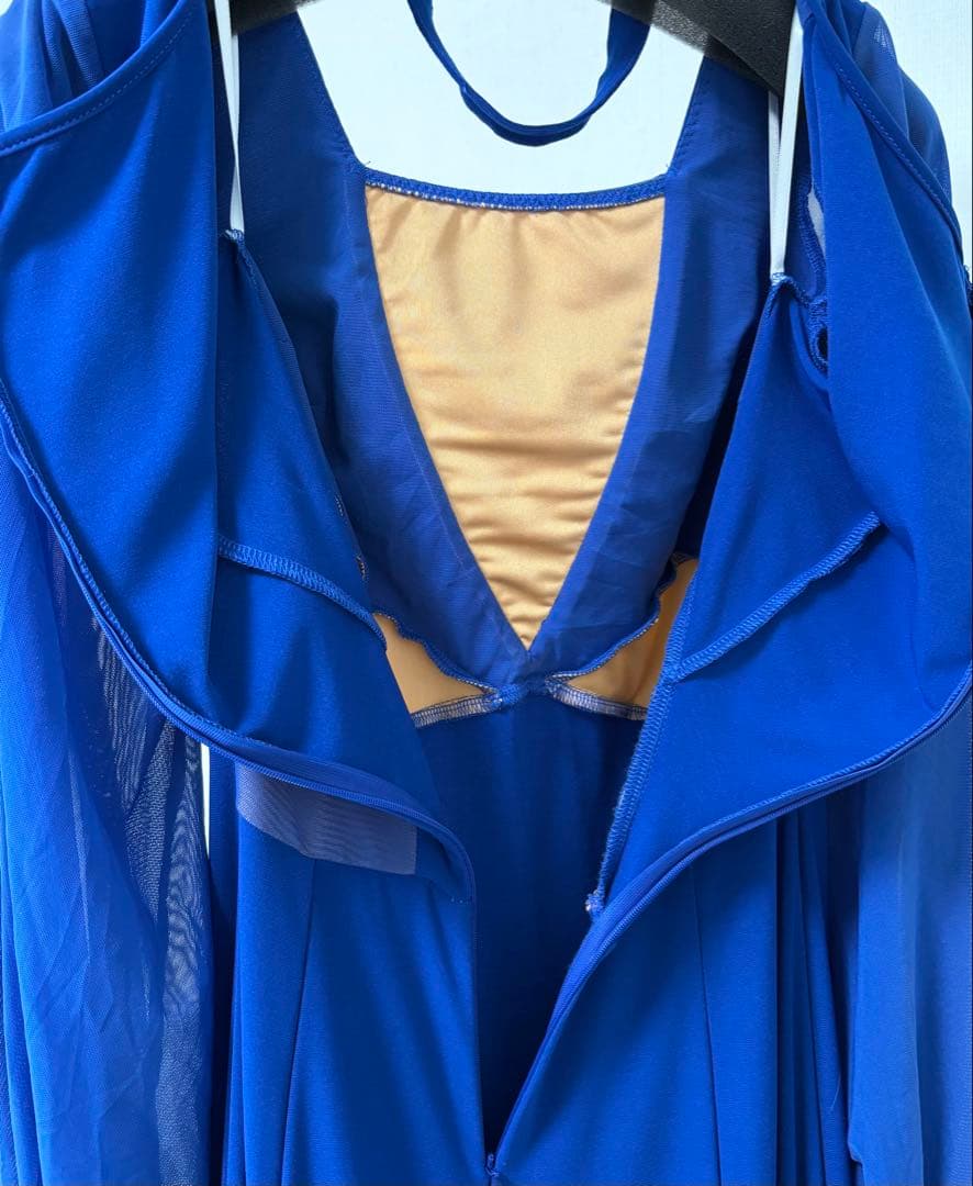 【特価品】社交ダンスワンピース　パーティワンピース　ロイヤルブルー