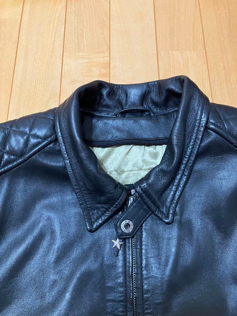 f*n様 ブラック　レザーライダースジャケット・プロテクター付き