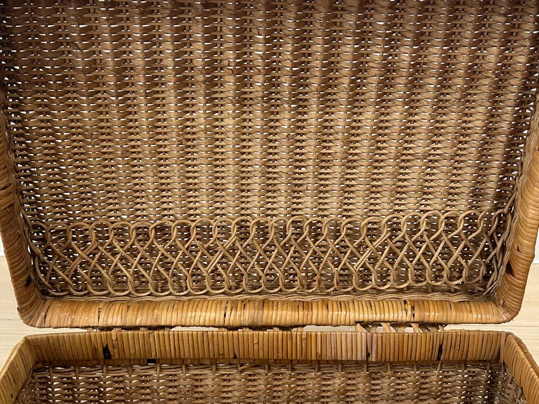 kaimami様☆【希少】籐トランク 籠バッグ レトロ かごバッグ ラタン