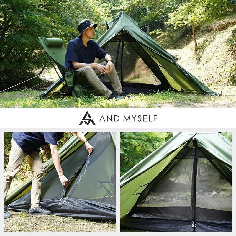 カーキ ソロキャンプ テント 防災 秘密基地 バーベキュー テント